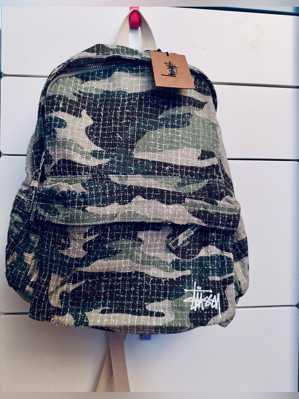 Stussy Camo Backpack in Green, Black, Tan